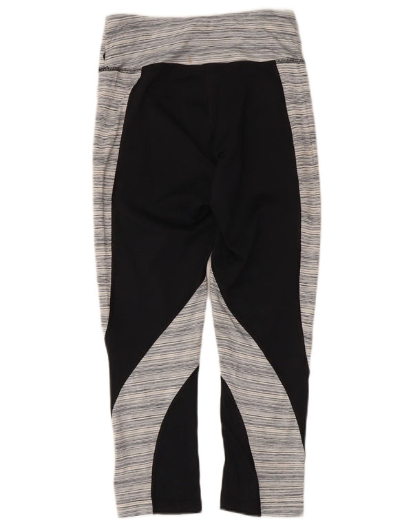 Champion Dame Capri Leggings UK 4 XS Black Pinstripe