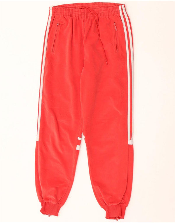 Adidas Girls Velvet Tracksuit Bukser Joggers 13-14 År Rød Polyester