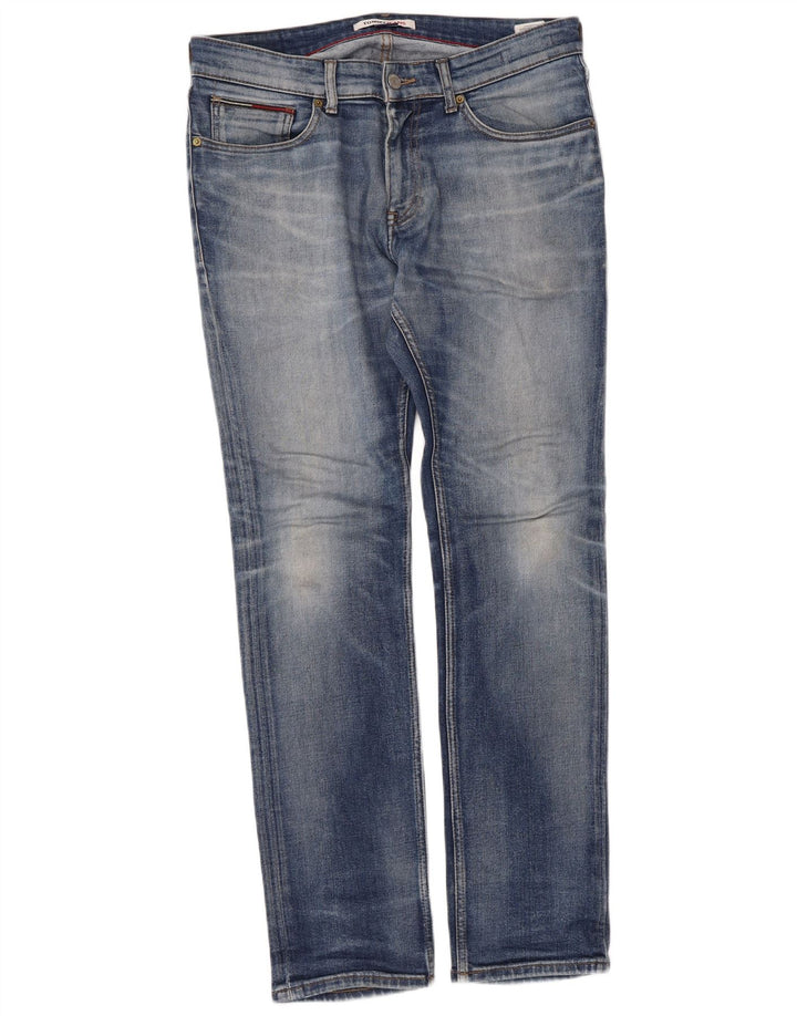 Tommy Hilfiger Herre Slim Jeans W32 L32 Blå Bomuld