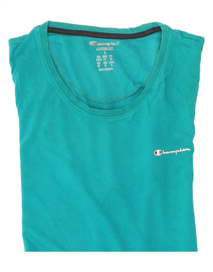 CHAMPION Mens T-Shirt Top Large Turquoise Vintage Champion and Second-Hand Champion from Messina Hembry 