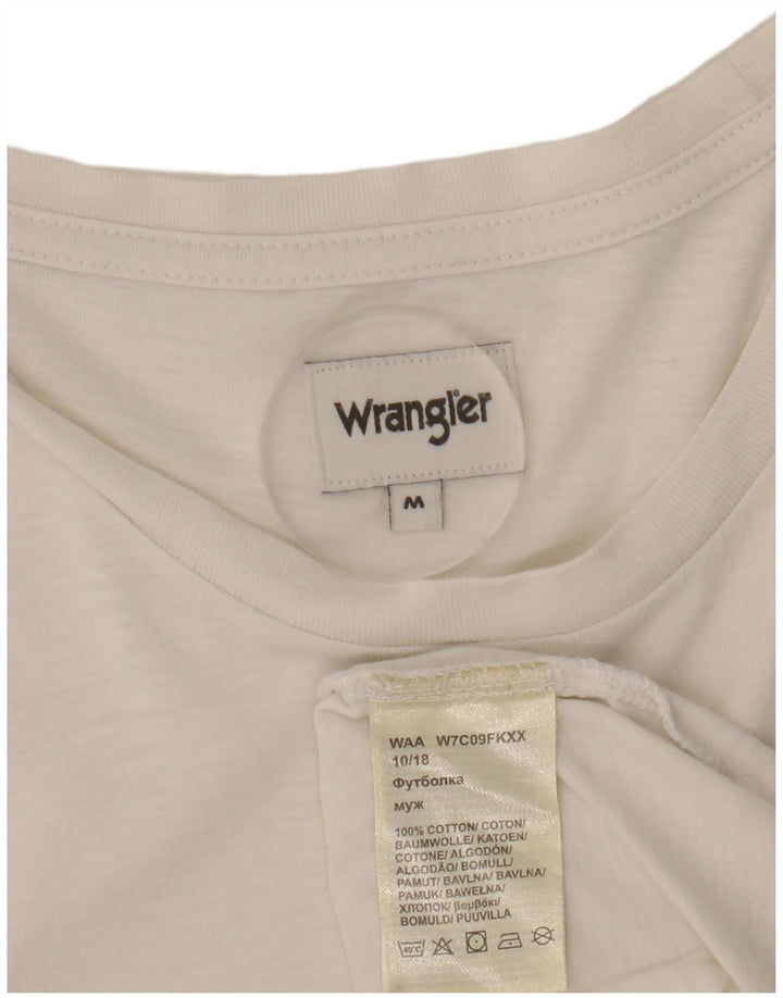 Wrangler Herre grafisk T-shirt Top Medium Hvid Bomuld