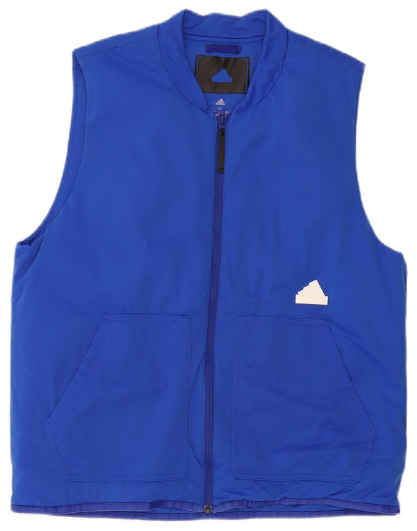 Adidas Herre Gilet UK 38 Medium Blue Colourblock Polyamid