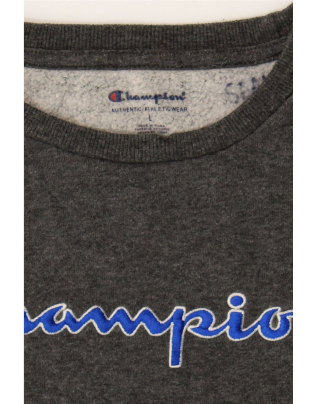 CHAMPION Womens Graphic Sweatshirt Jumper UK 16 Large Grey Vintage Champion and Second-Hand Champion from Messina Hembry 