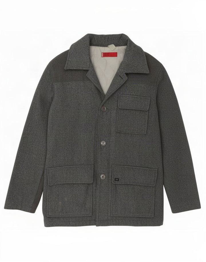 Levi's Herre 3-knaps Windbreaker Coat UK 38 Medium Grey Uld