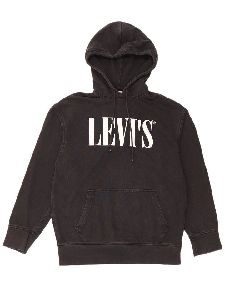 LEVI'S afslappet grafisk hættetrøje til mænd mellem sort