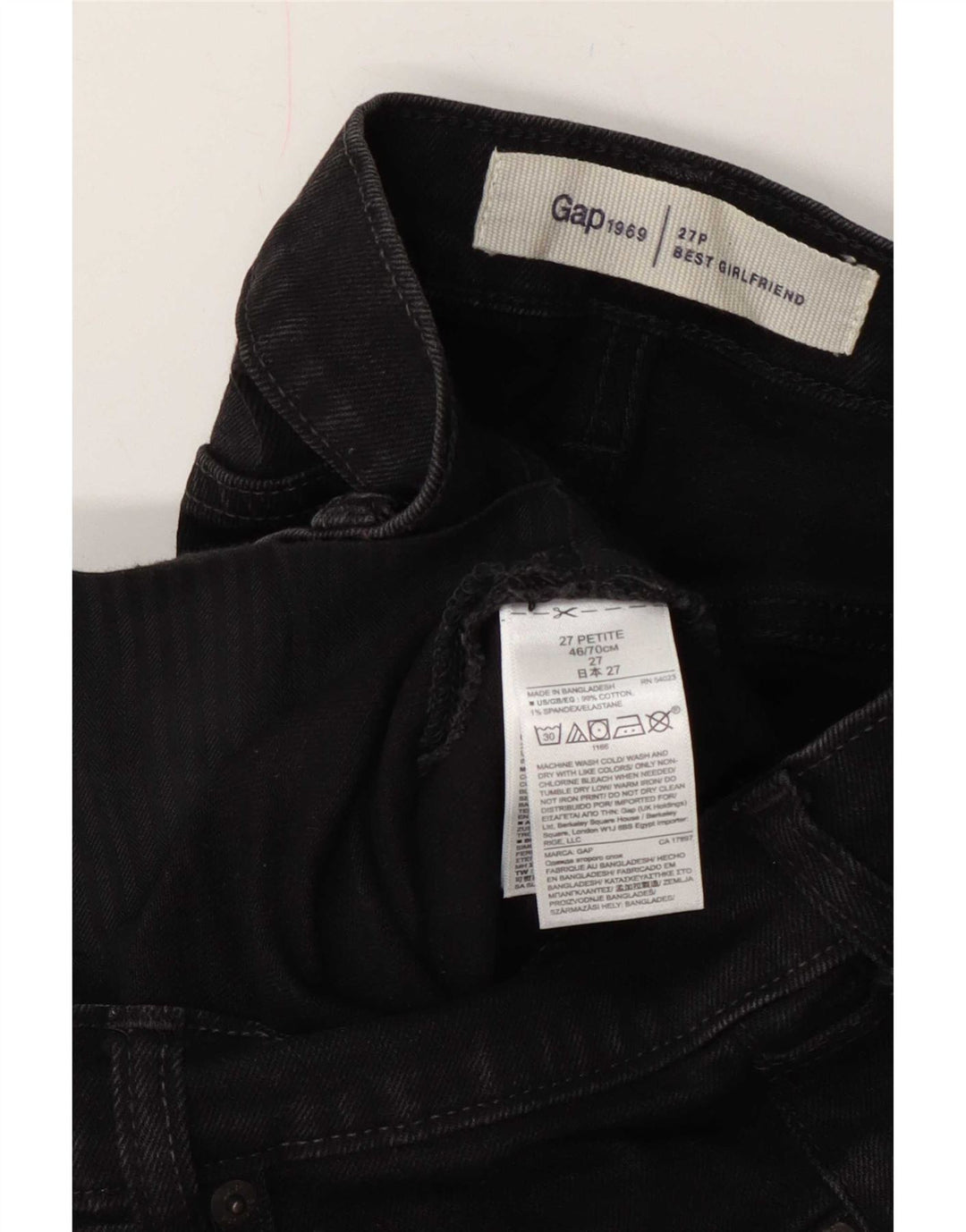 Gap Womens Girlfriend Cropped Jeans W27 L23 Sort Bomuld
