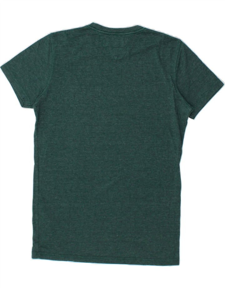 TOMMY HILFIGER Mens Graphic T-Shirt Top Medium Green Flecked Polyester Vintage Tommy Hilfiger and Second-Hand Tommy Hilfiger from Messina Hembry 