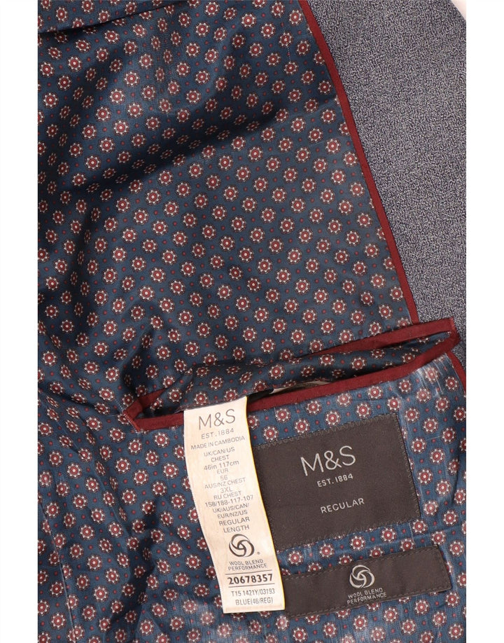 Marks & Spencer Herre 2-knaps Regular Fit Blazer-jakke UK 46 XL Marineblå