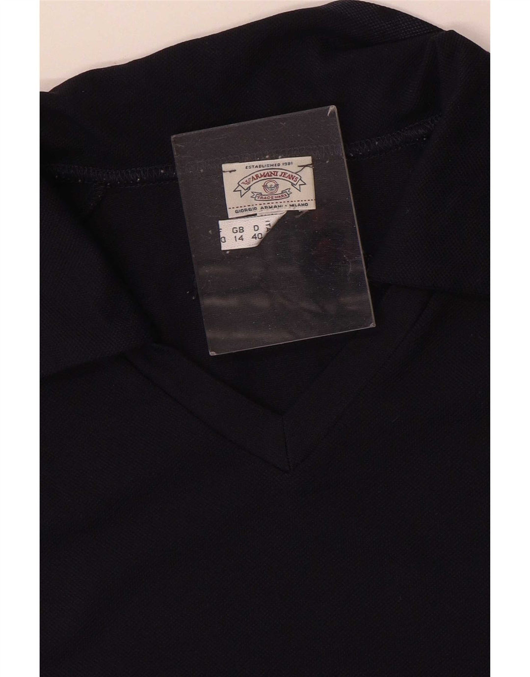 Armani Jeans Dame Polo Shirt UK 14 Medium Navy Blue