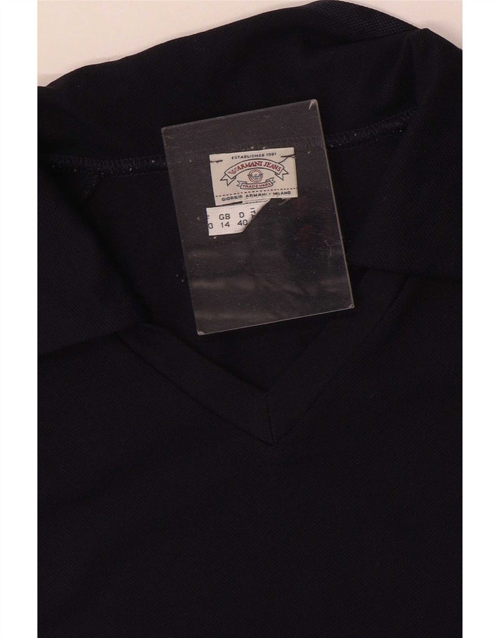 Armani Jeans Dame Polo Shirt UK 14 Medium Navy Blue