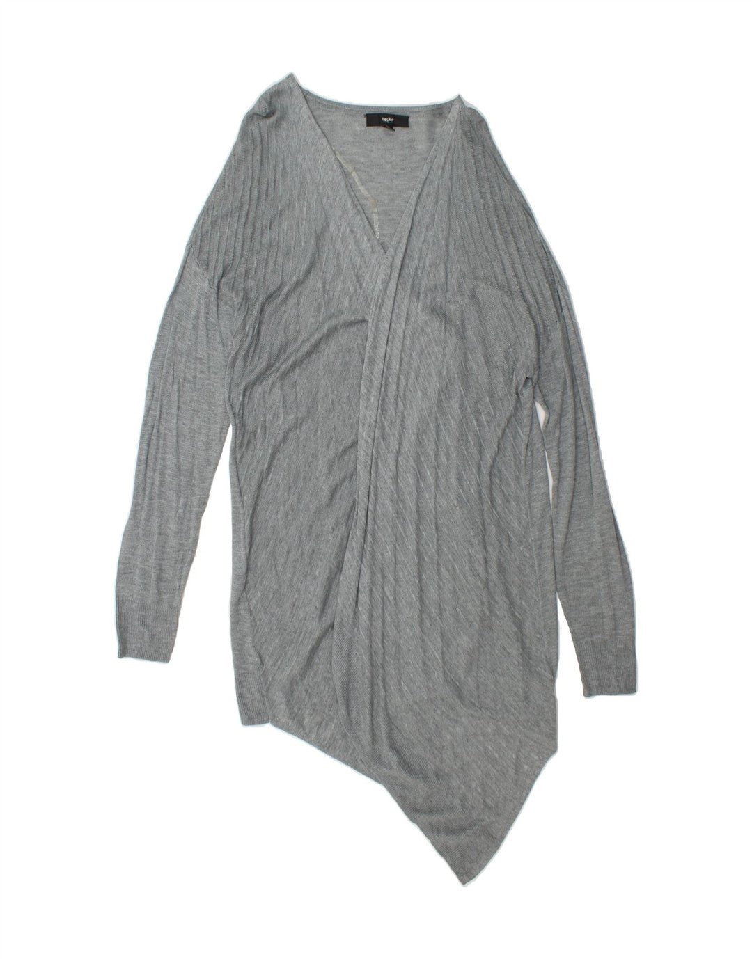 MOSSIMO Womens Asymmetric Open Cardigan Sweater UK 20 2XL Grey Nylon Vintage Mossimo and Second-Hand Mossimo from Messina Hembry 