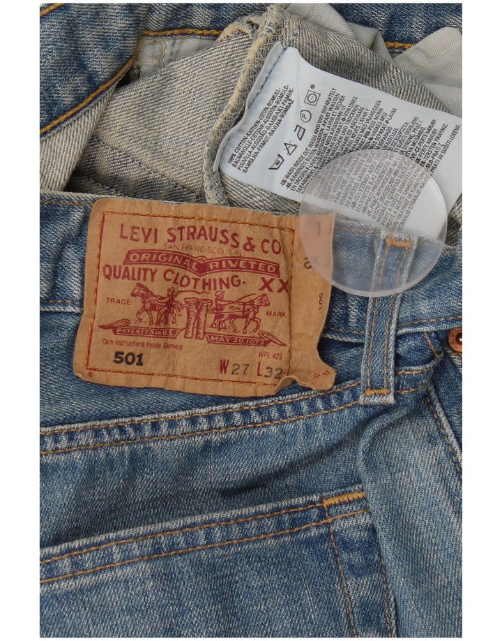 Levi's Herre 501 lige jeans W27 L32 blå bomuld