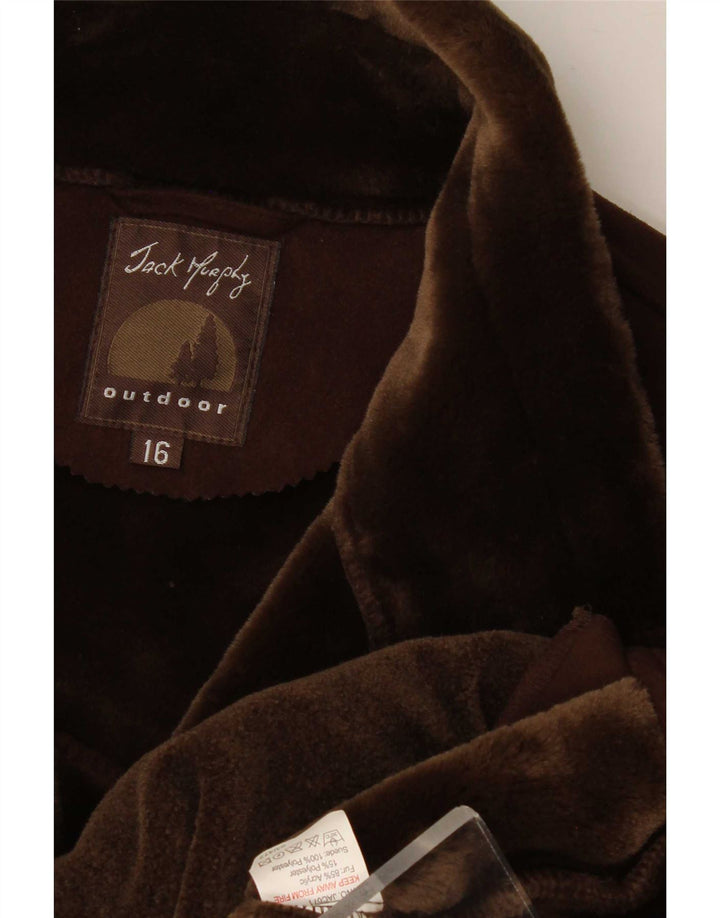 Jack Murphy Sherpajakke til kvinder UK 16 Stor brun polyester