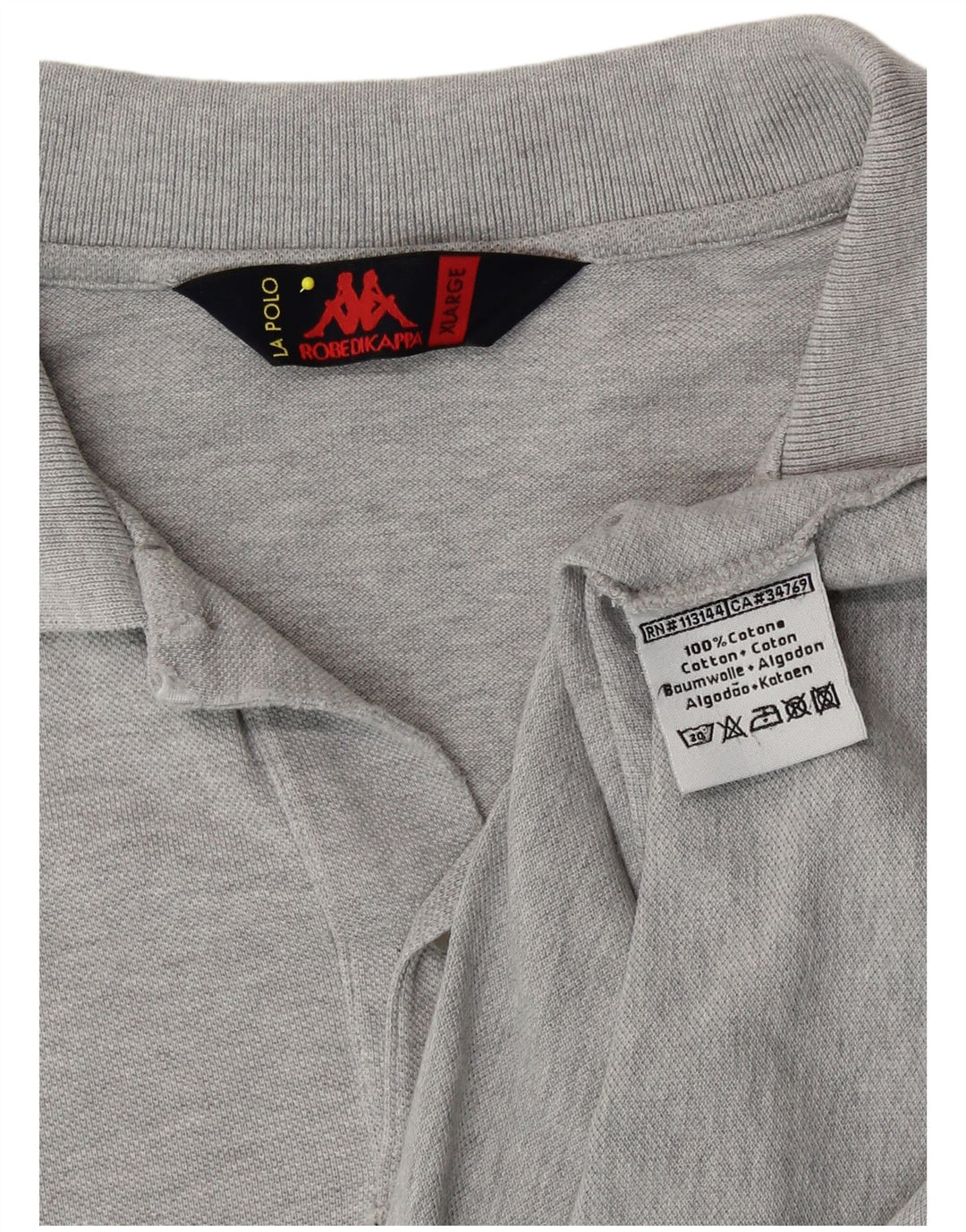 KAPPA Mens Polo Shirt XL Grey Cotton