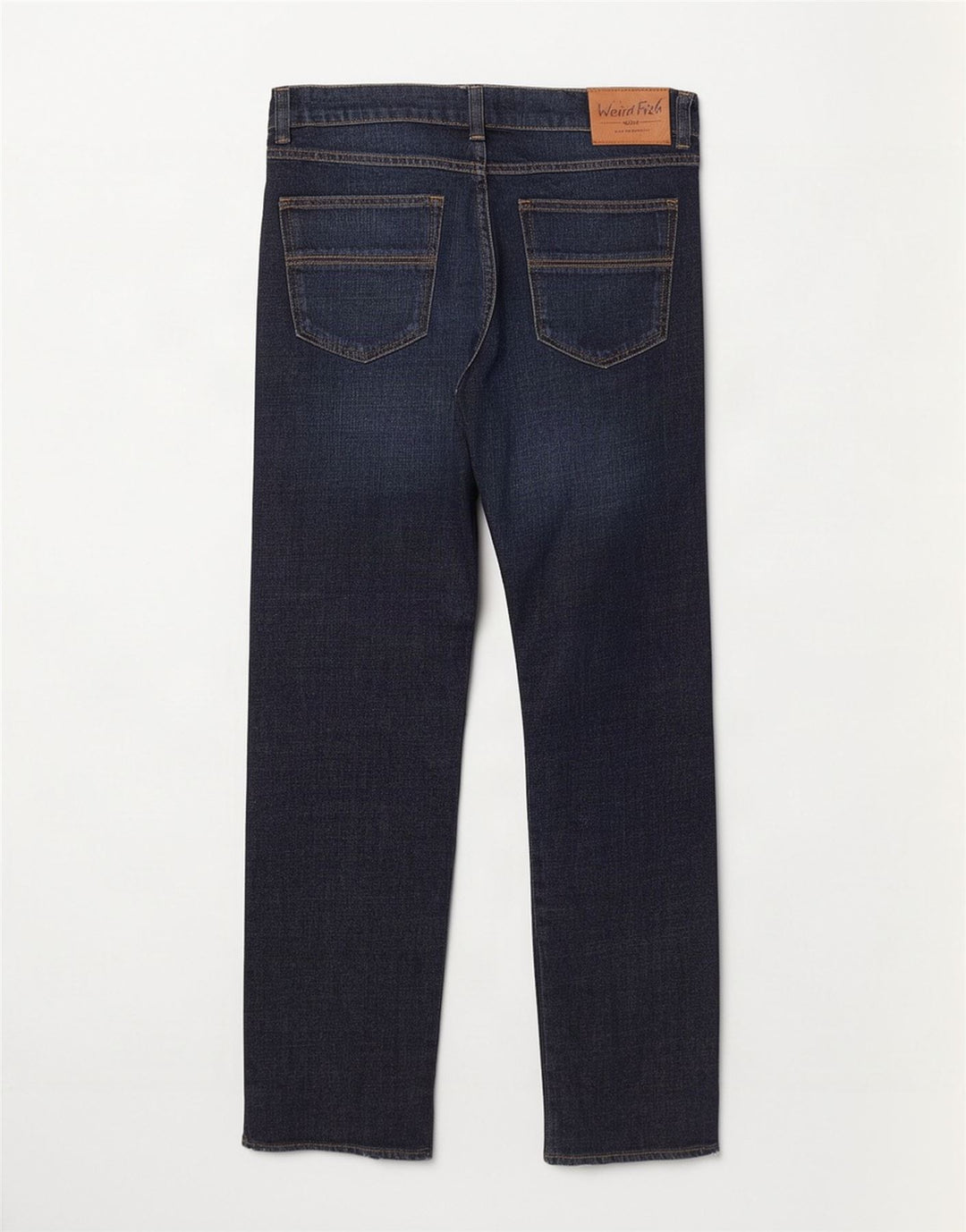 Weird Fish Dame Straight Jeans W36 L28 Marineblå Bomuld