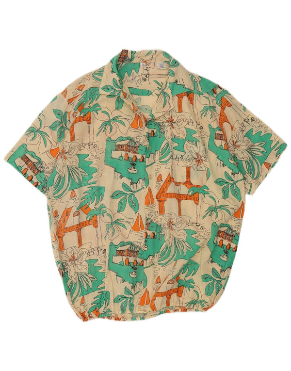 Vintage herre skøre mønster skjorte størrelse 41/42 Stor flerfarvet hawaiiansk