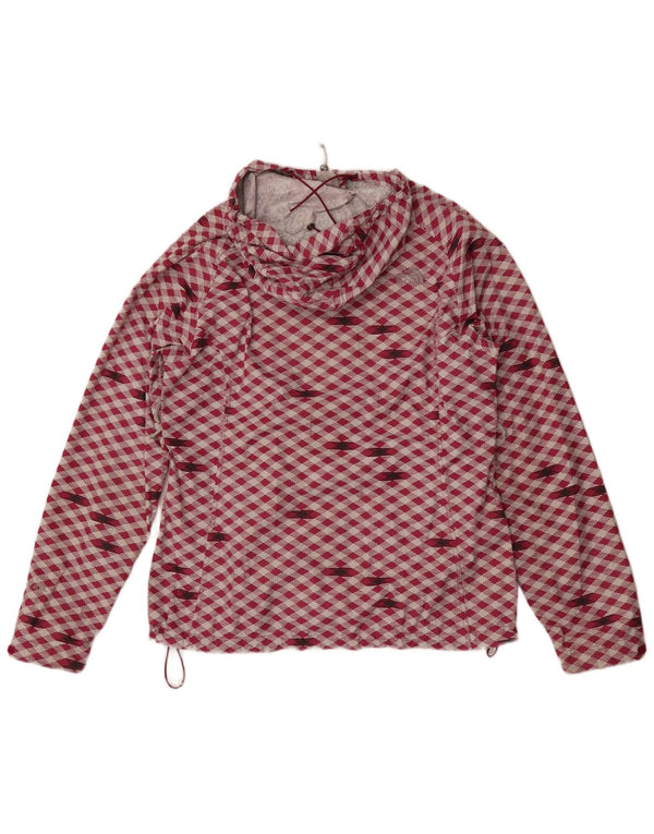 The North Face Regnjakke med hætte til kvinder UK 16 Stor rød geometrisk nylon