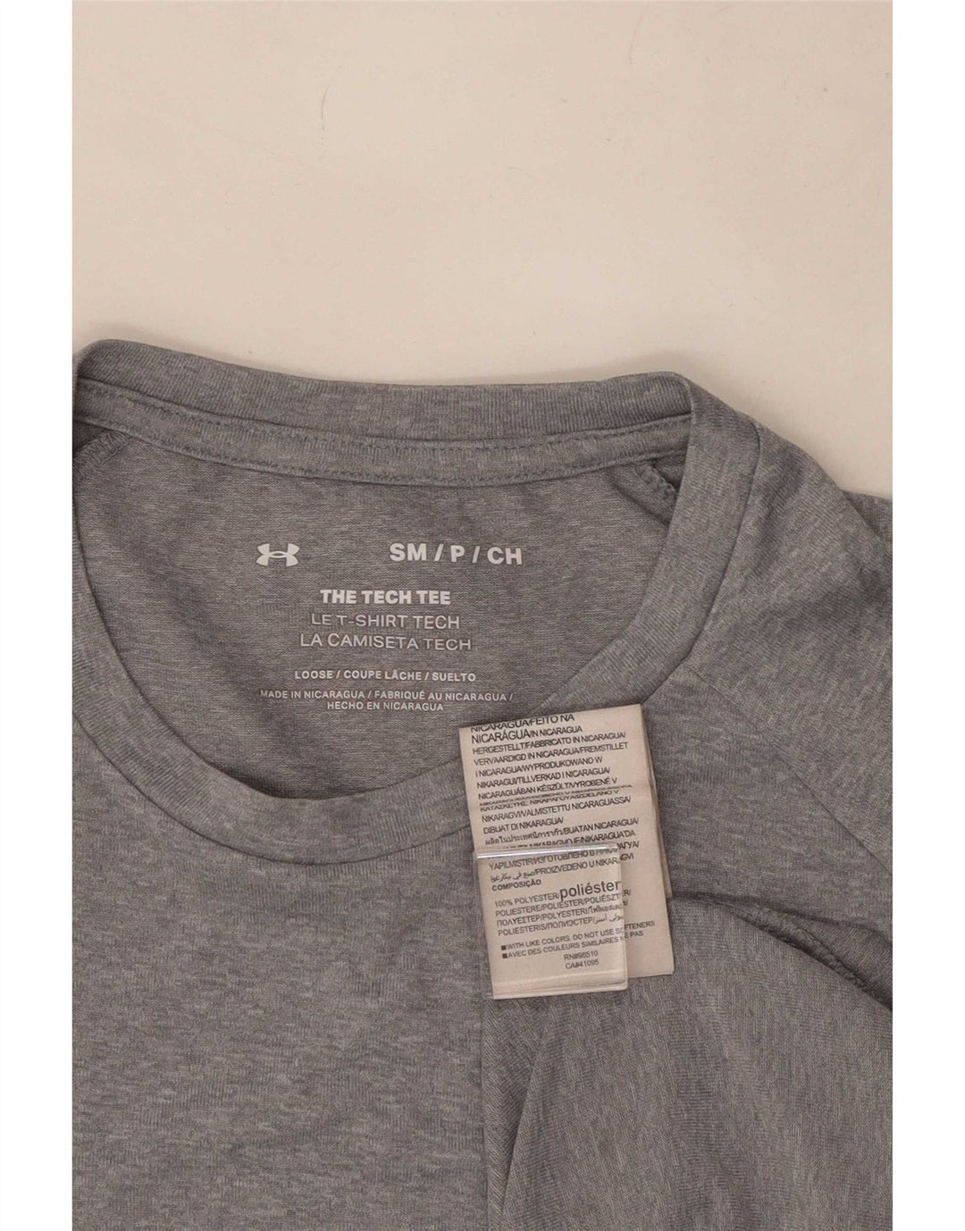 Under Armour Herre T-Shirt Top Lille Grå Polyester