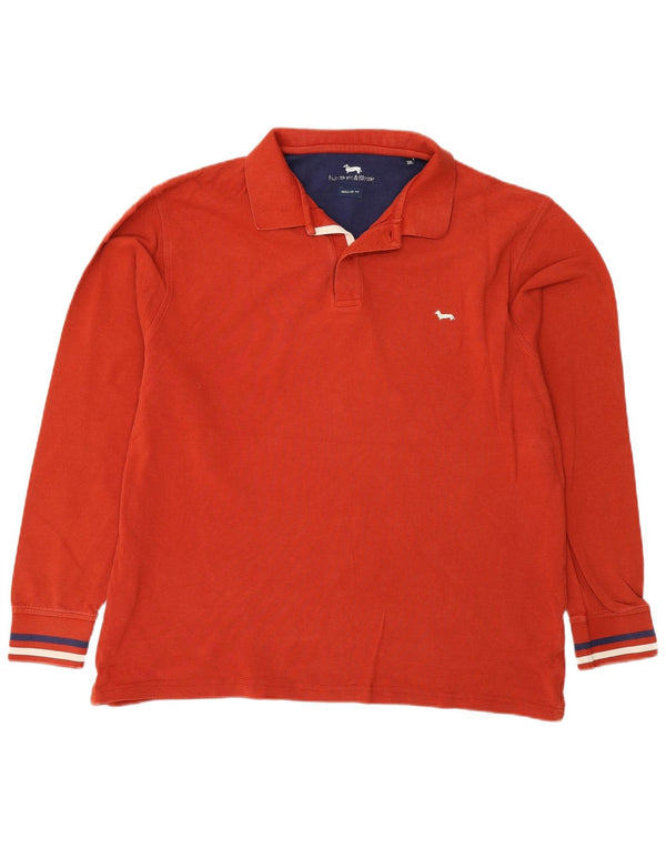 Harmont & Blaine Herre langærmet Regular Fit Polo Shirt 3XL Rødstribet