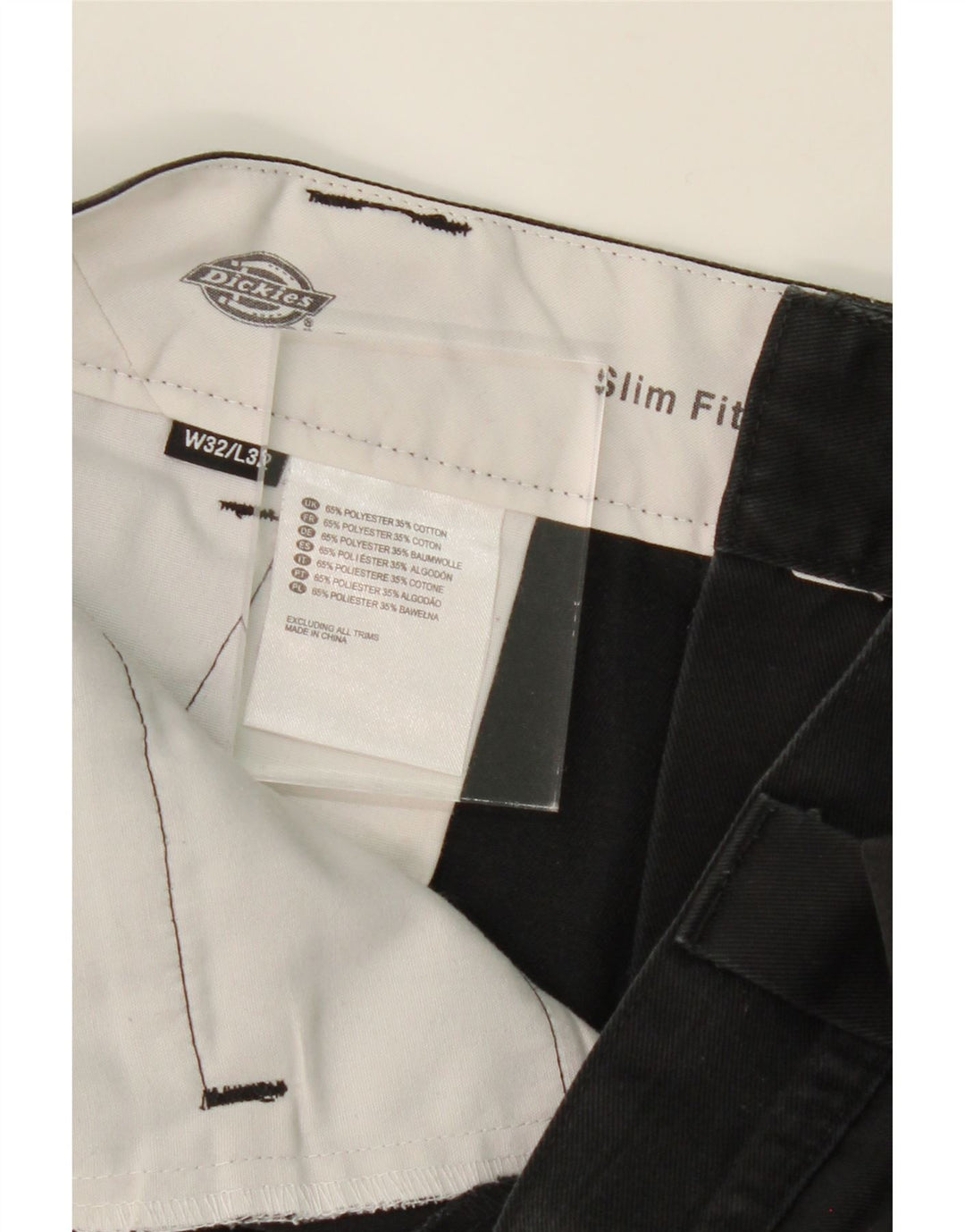 DICKIES Mens Slim Fit Slim Jeans W32 L32 Black Polyester Vintage Dickies and Second-Hand Dickies from Messina Hembry 