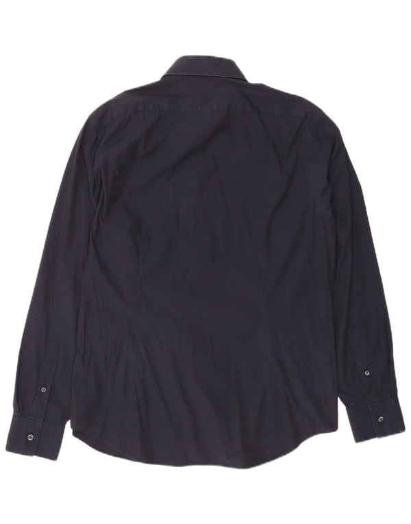 Calvin Klein Herre Slim Fit Skjorte Størrelse 42 16 1/2 Large Marineblå Bomuld