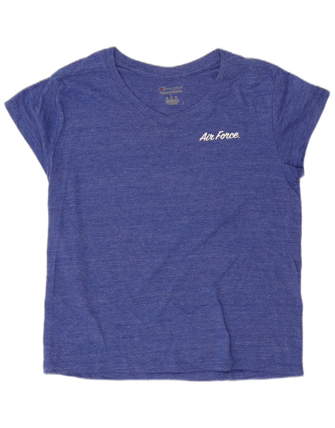 CHAMPION Dame Grafisk T-Shirt Top UK 16 Stor Blå