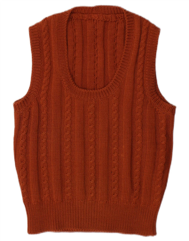 Vintage Dame Vest Tank Top UK 14 Medium Brun