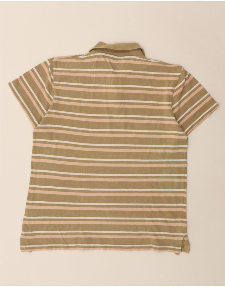 Wrangler Poloshirt til mænd Stor Khaki stribet bomuld