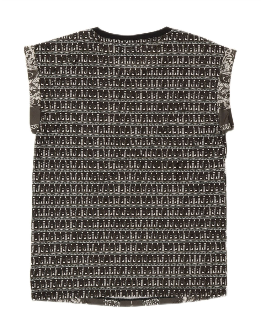 Adidas Dame Peacock Grafisk T-Shirt Top UK 10 Lille Grå