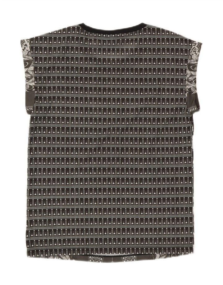 Adidas Dame Peacock Grafisk T-Shirt Top UK 10 Lille Grå