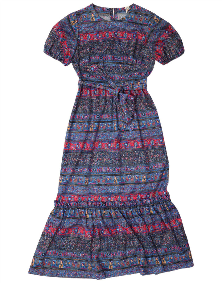 VINTAGE Dame Maxi Dress UK 12 Medium Multicolored Paisley