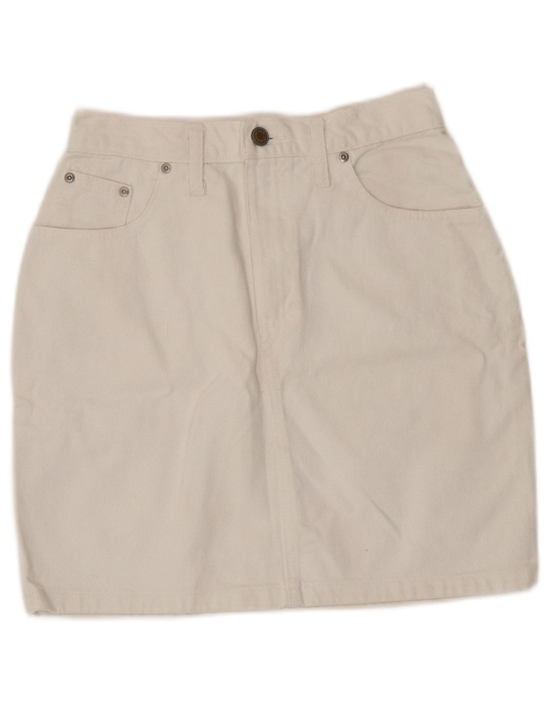 VANILIA Denimnederdel til kvinder W26 Small White