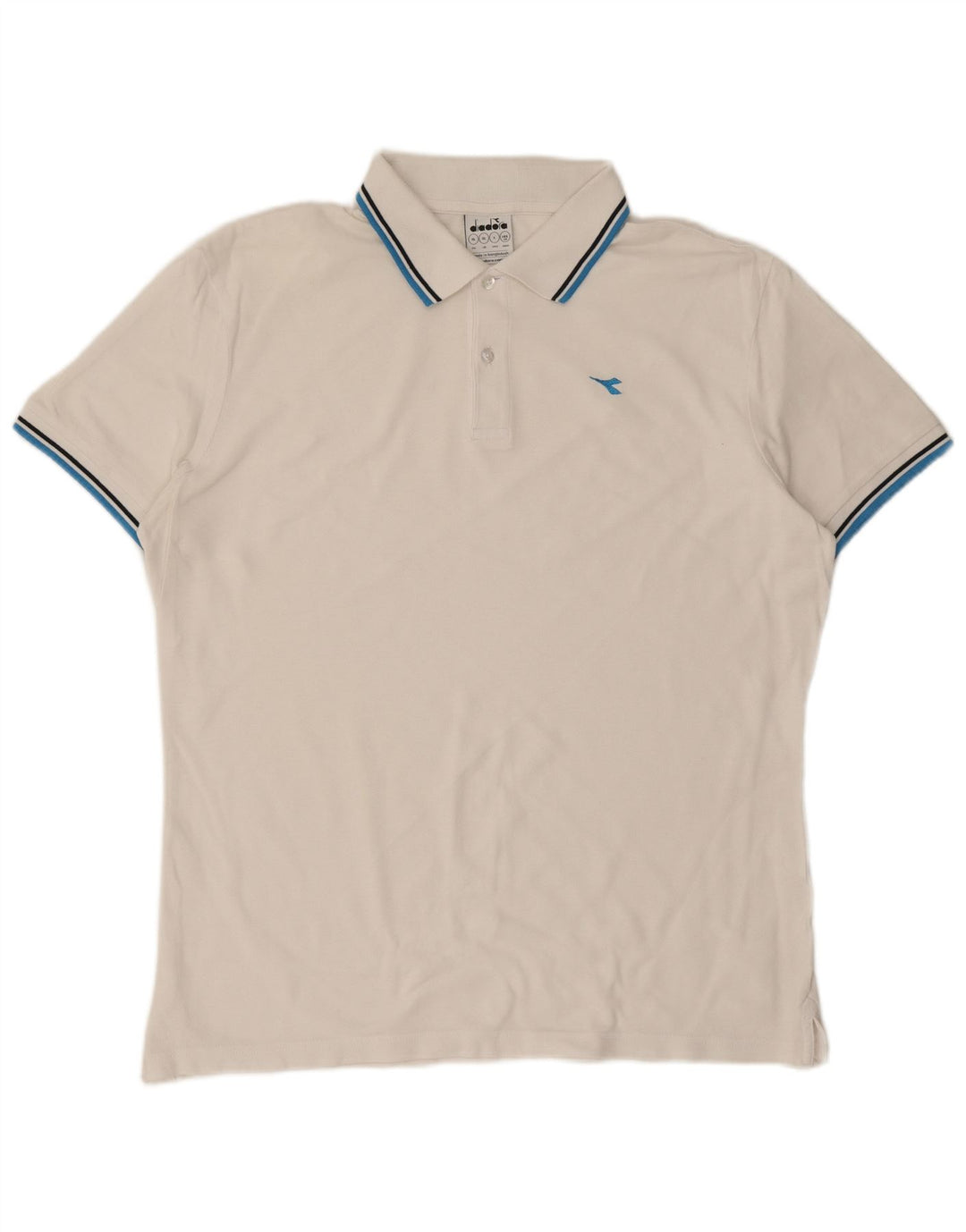 DIADORA Poloshirt til mænd XL Hvid Bomuld