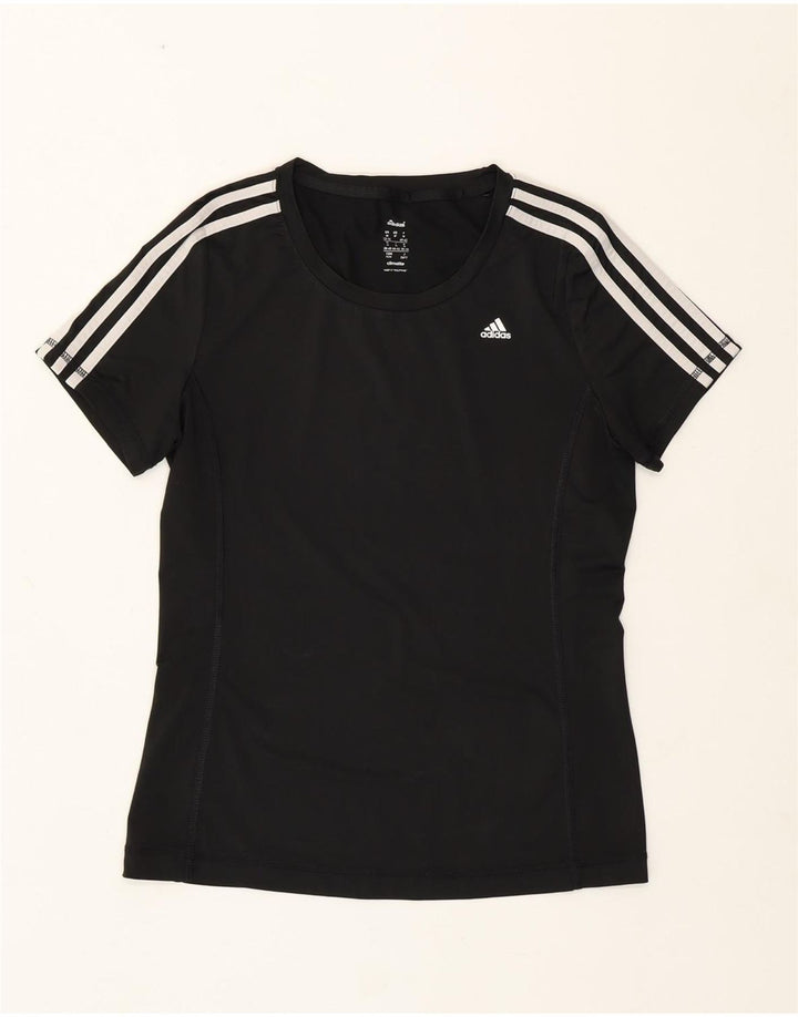 Adidas Dame Climalite T-Shirt Top UK 12/14 Medium Sort Polyester
