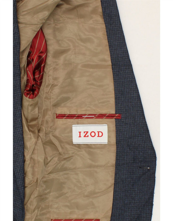 IZOD Mens 2 Button Blazer Jacket UK 42 XL Navy Blue Polyester Vintage Izod and Second-Hand Izod from Messina Hembry 
