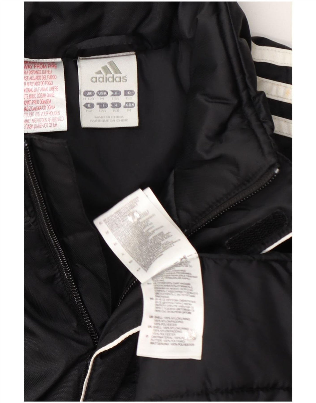 Adidas drenge polstret jakke 11-12 år sort nylon