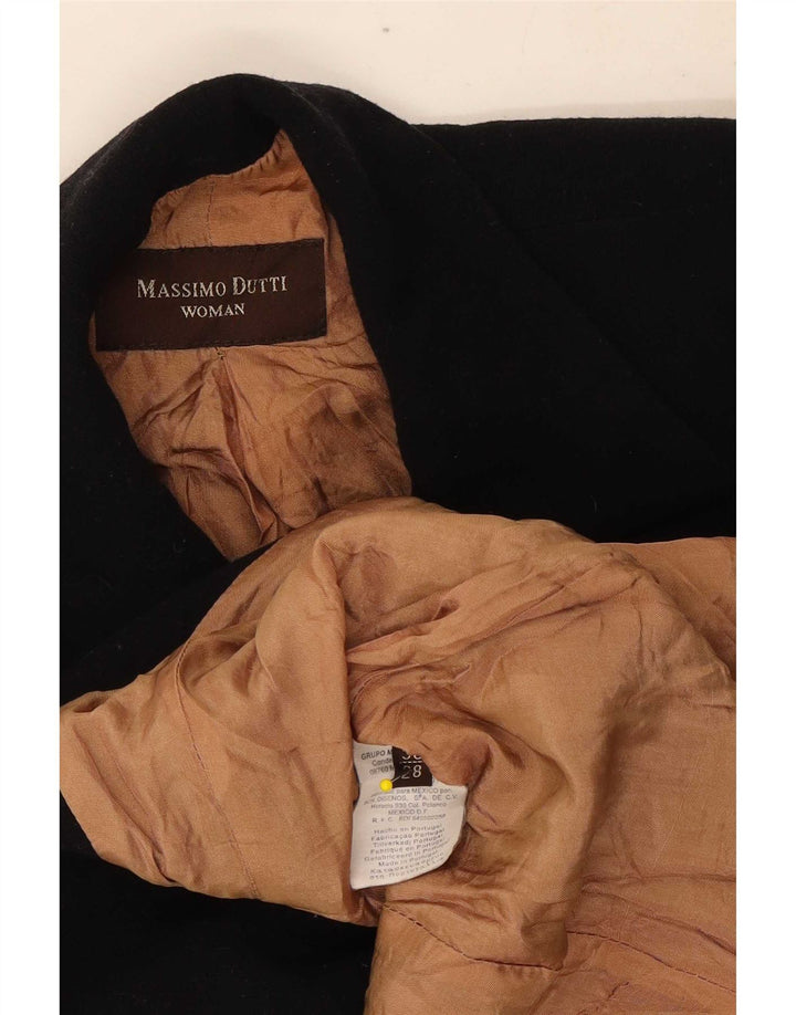 Massimo Dutti Dame 4-knaps blazerjakke EU 38 Lille sort uld