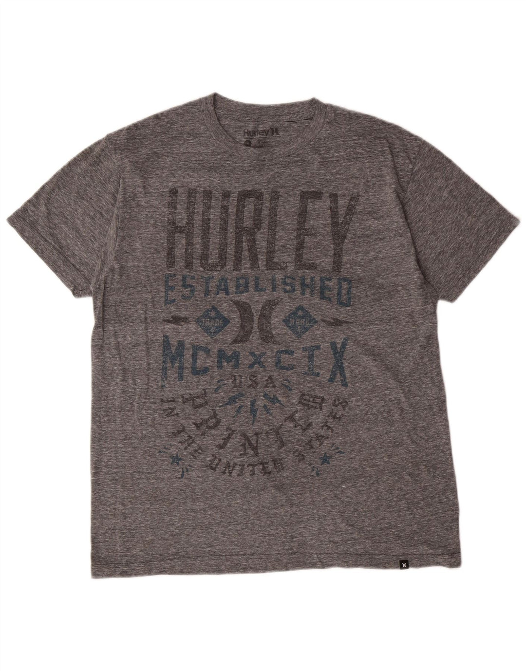 Hurley Herre Regular Fit grafisk T-shirt top mellemgrå