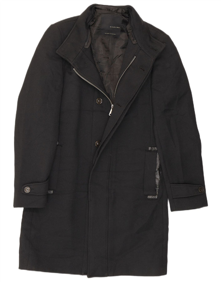 Zara Herre Overfrakke UK 38 Medium Sort