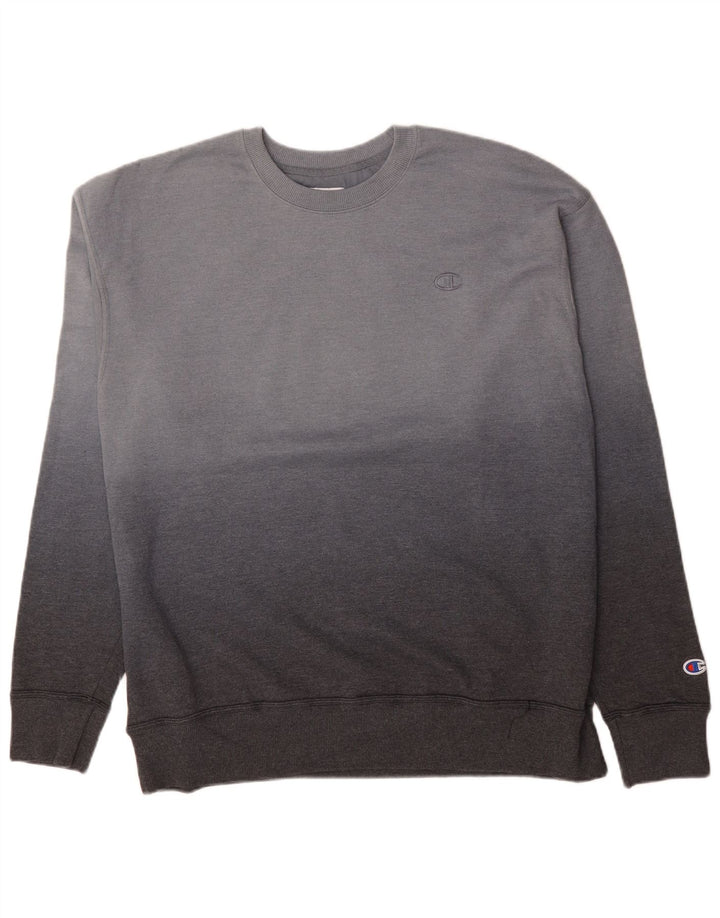 CHAMPION Mens Sweatshirt Jumper XL Grey Colourblock Cotton