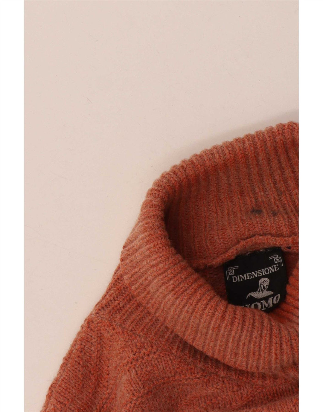 Vintage Herre rullehals sweater Large Orange Fair Isle