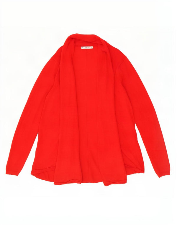 Zara Womens Open Cardigan Sweater UK 10 Small Red Viscose