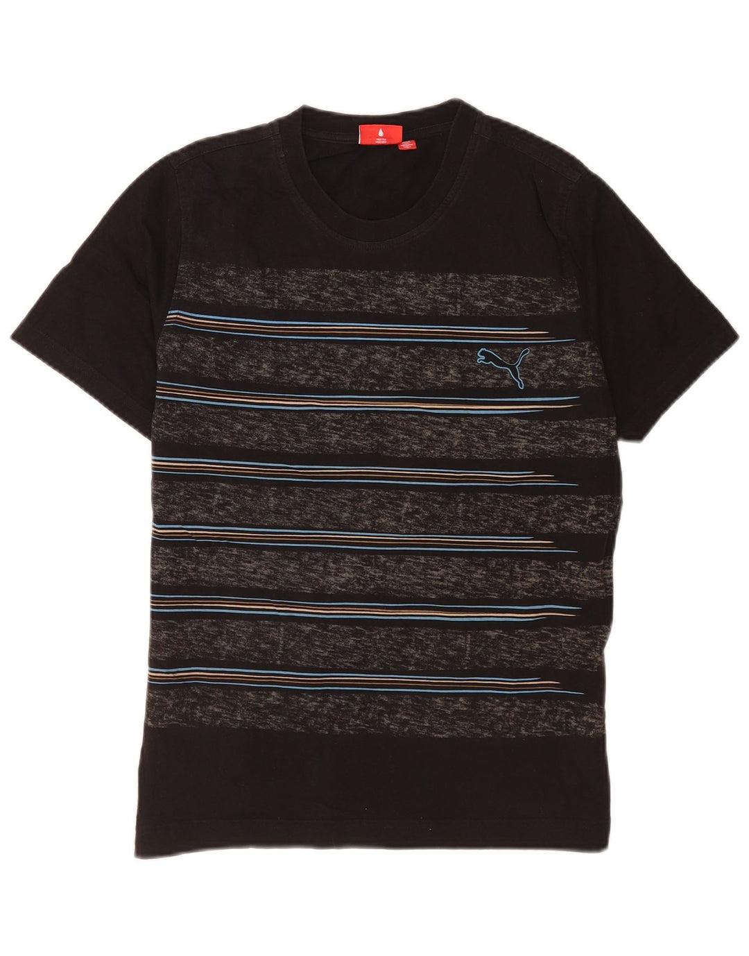 Puma Herre T-Shirt Top Medium Sort Stribet