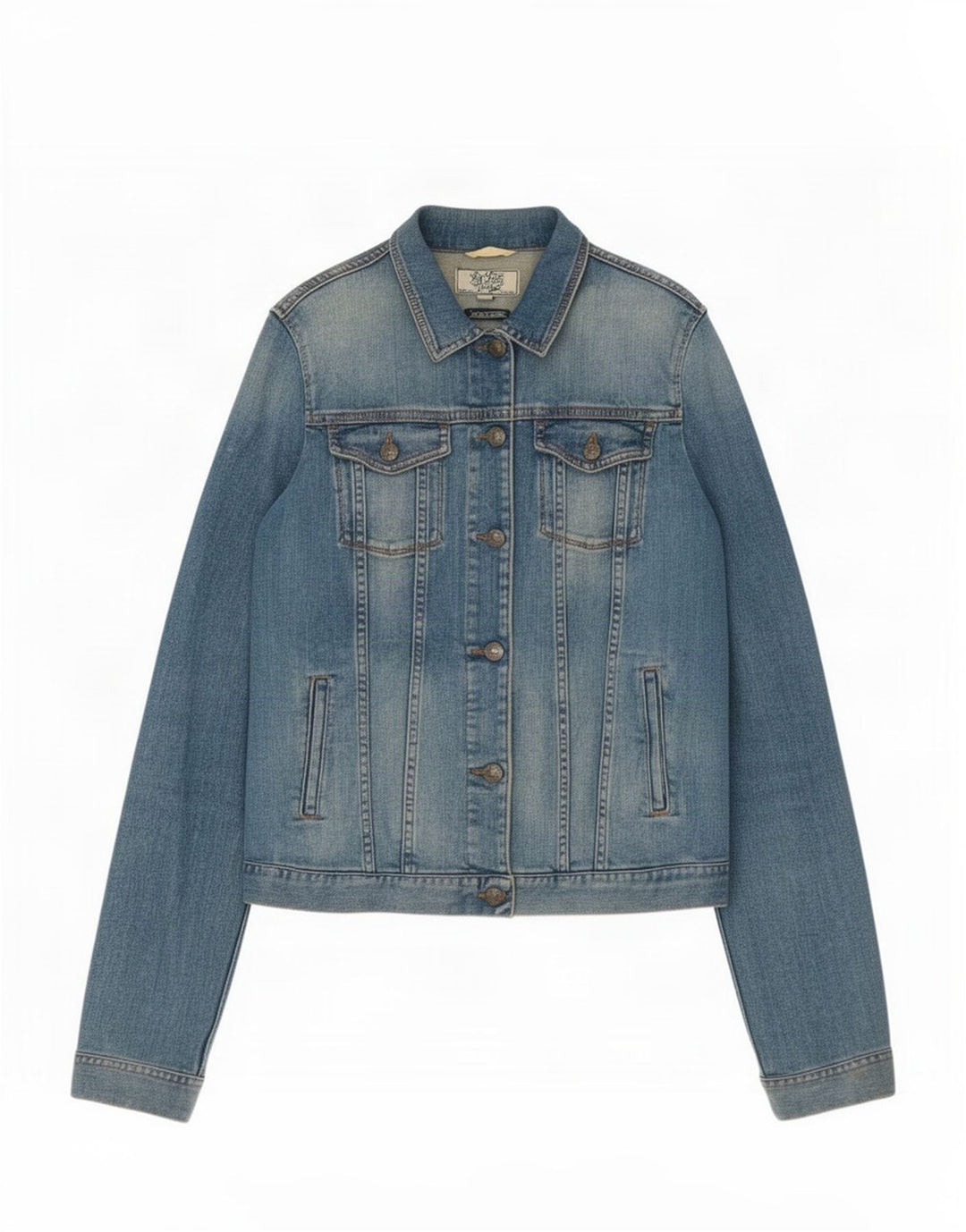 Fat Face Dame denimjakke UK 12 Medium Blue Cotton