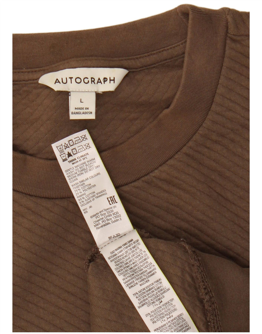 Marks & Spencer Herre Autograph Sweatshirt Jumper Stor Brun Bomuld