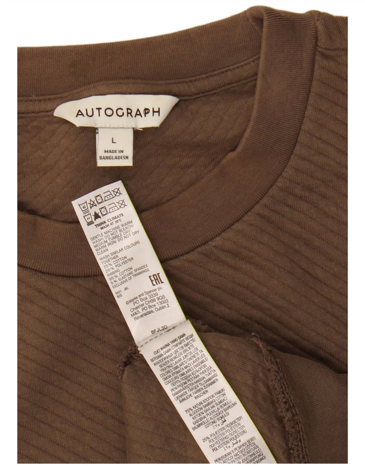 Marks & Spencer Herre Autograph Sweatshirt Jumper Stor Brun Bomuld