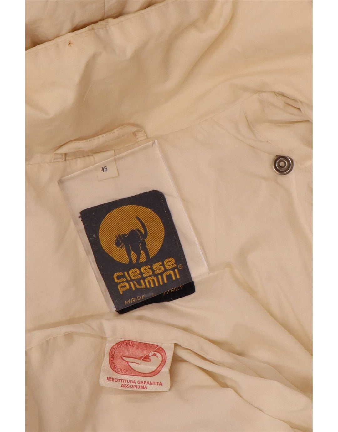 Ciesse Piumini Dame Hætte Oversized Polstret Jakke IT 46 Large Off White