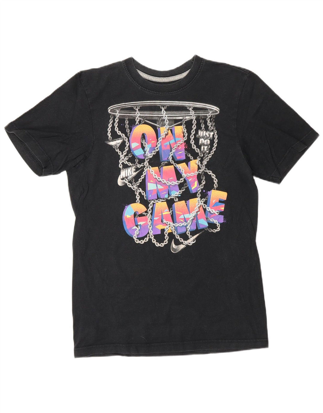 NIKE Regular Fit grafisk T-shirt top UK 6 XS Sort