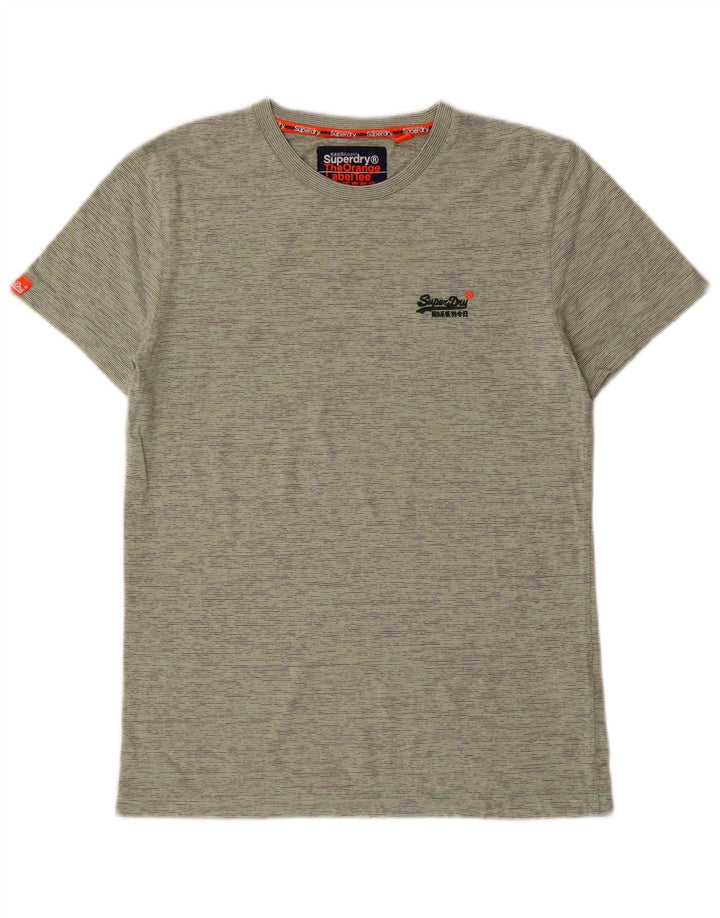 Superdry herre T-shirt top mellemgrøn stribet bomuld