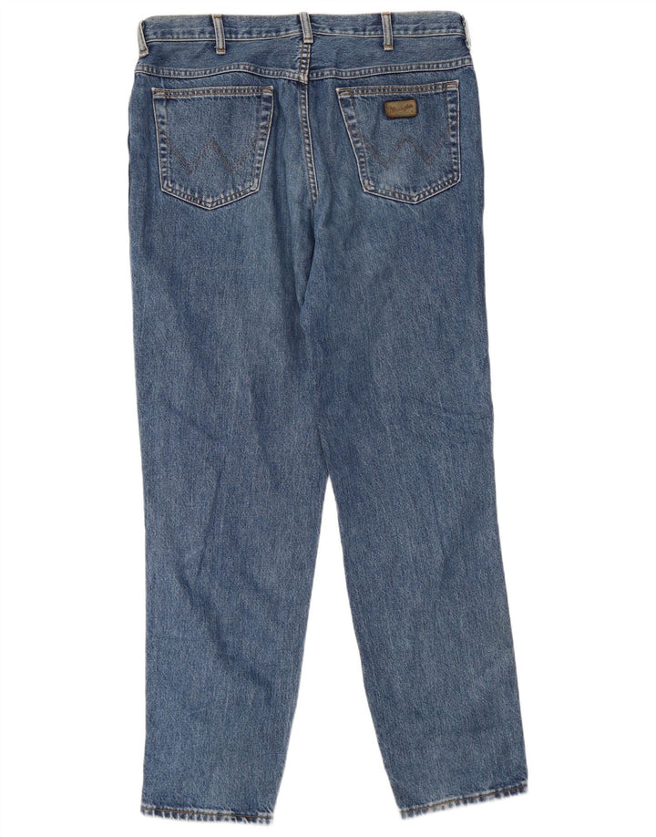Wrangler herre tilspidsede jeans W38 L35 blå bomuld